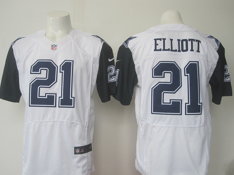 Men Dallas Cowboys 21 Elliott Nike white 2016 Draft Pick Elite Jersey 2